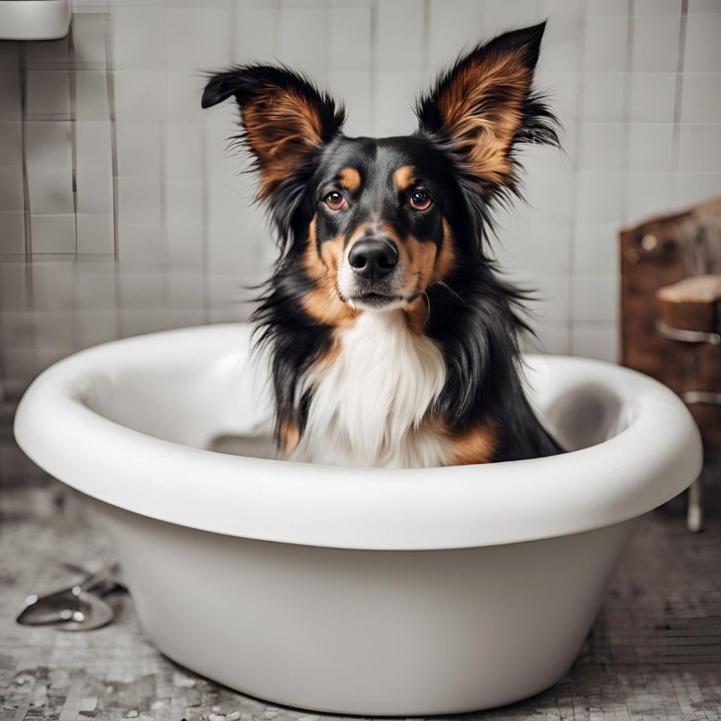 la hora del baño canino