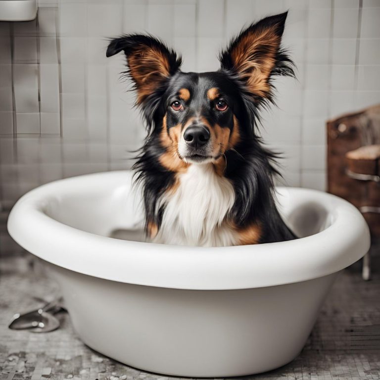 la hora del baño canino
