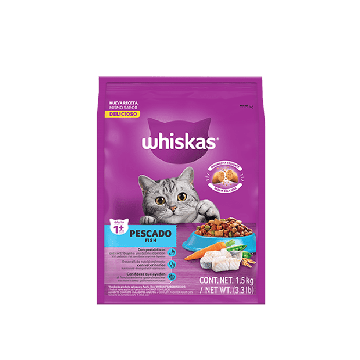 Whiskas Alimento Seco sabor pescado para Gato Adulto