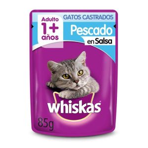 Whiskas Alimento Húmedo Gatos Castrados Sabor Pescado 85g